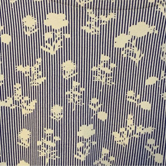 CHARTER CLUB Floral Striped Women's Boatneck 3/4 Sleeve Top - Blue White. - Picture 6 of 9